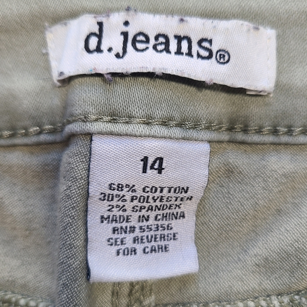 d.jeans Olive Green Skinny Jeans Women’s Size 14 Stretch Mid Rise - Picture 5 of 9